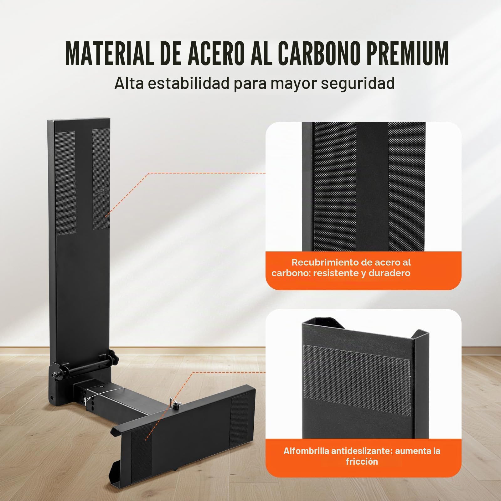 VEVOR Nivelador de Escalera, Superficie de Apoyo, Herramienta de Nivelación de Escalera de Acero, Tolva de Inclinación Plegable, Fácil Uso, para Terrenos Irregulares, 800 x 350 x 310 mm, Negro