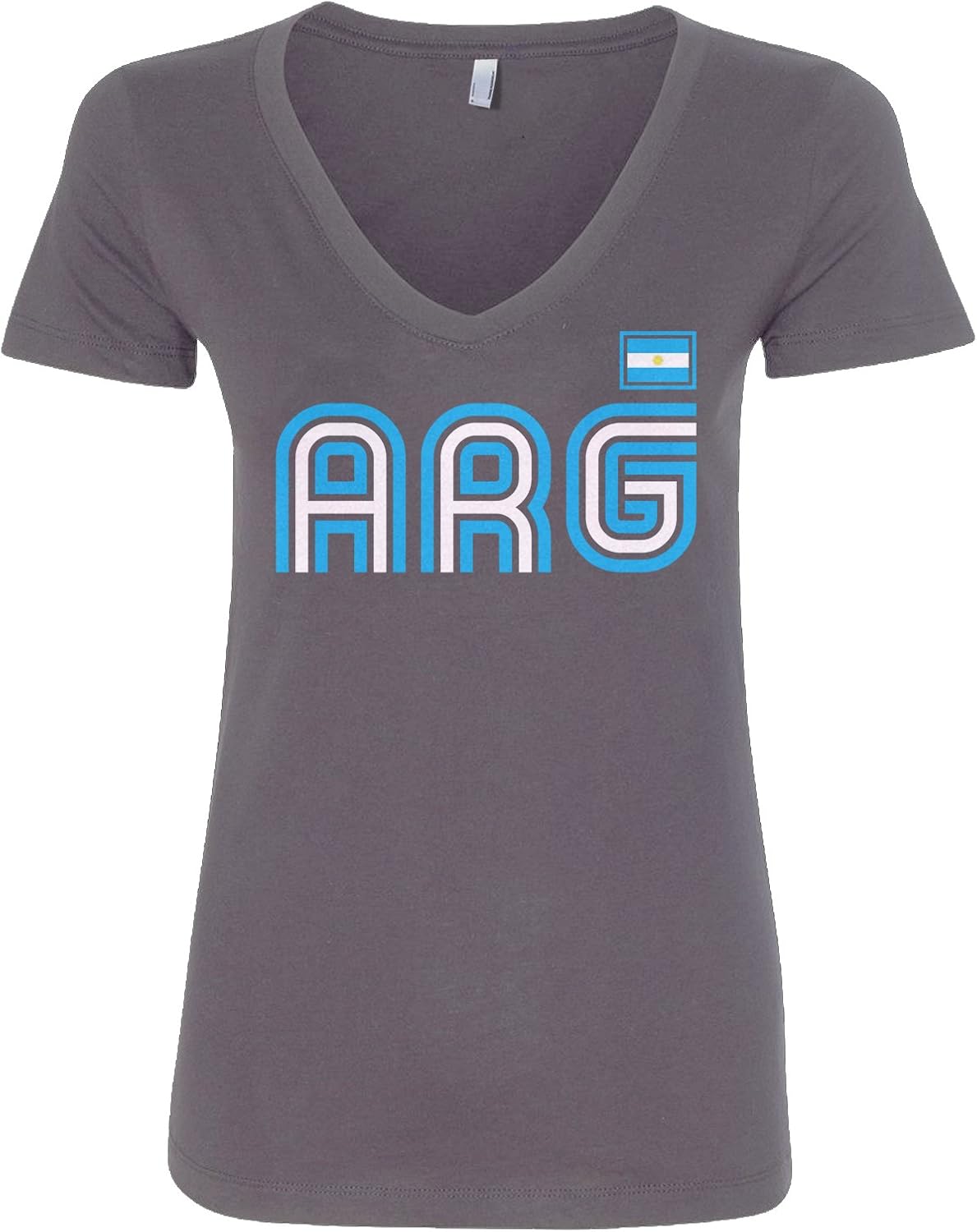 Threadrock Women's Argentina Athletic Retro Series V-Neck T-Shirt