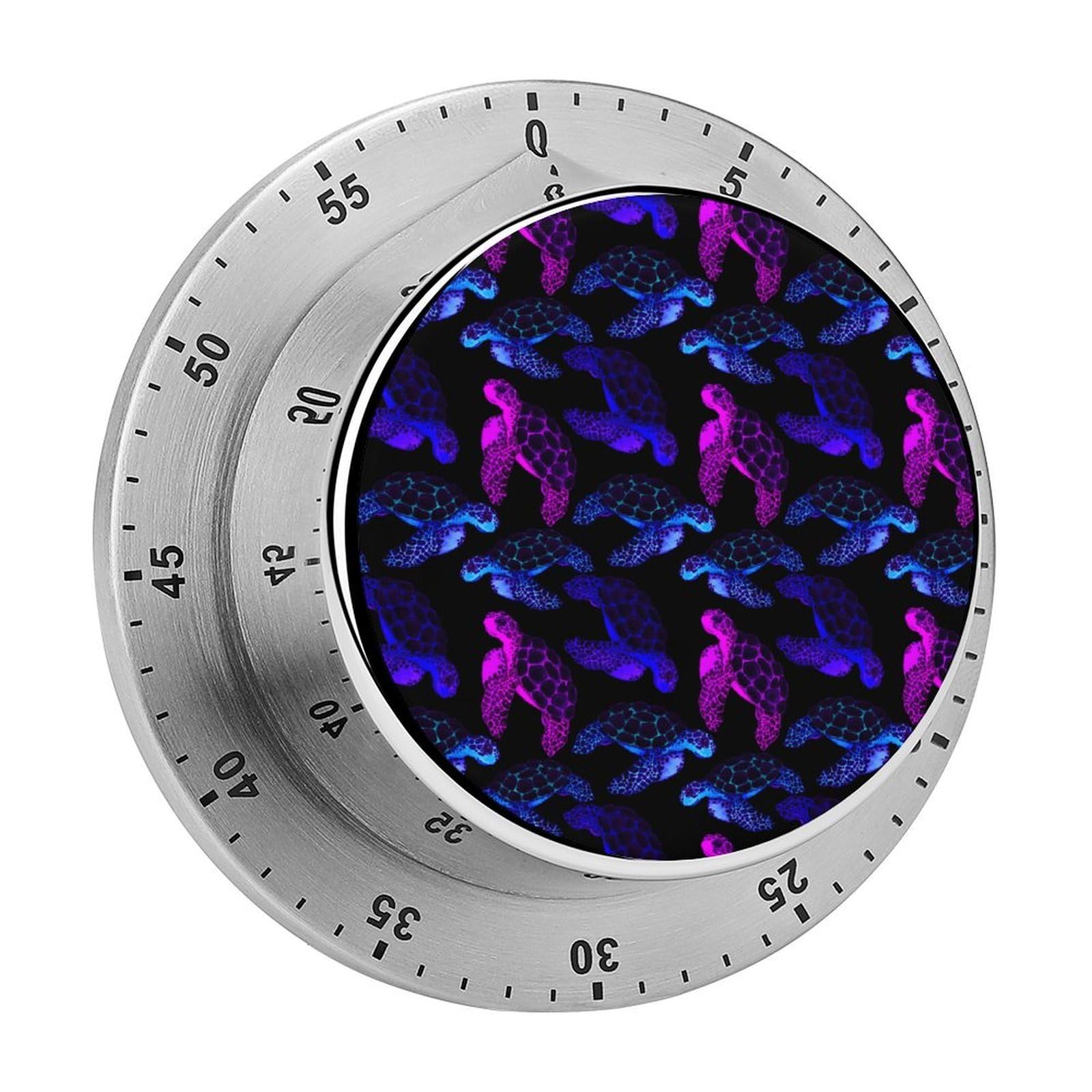 Watercolor Sea Turtle Circular Rotating Timer, Suitable for Kitchen and Bedroom