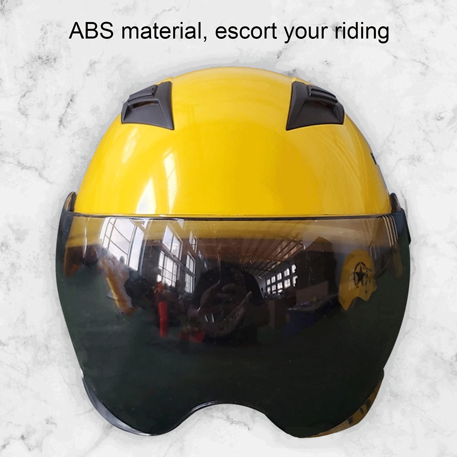 Casco Moto Jet Aperto Vintage - ABS, Taglia Unica 55-62 Cm, Opaco Nero, Certificato ECE
