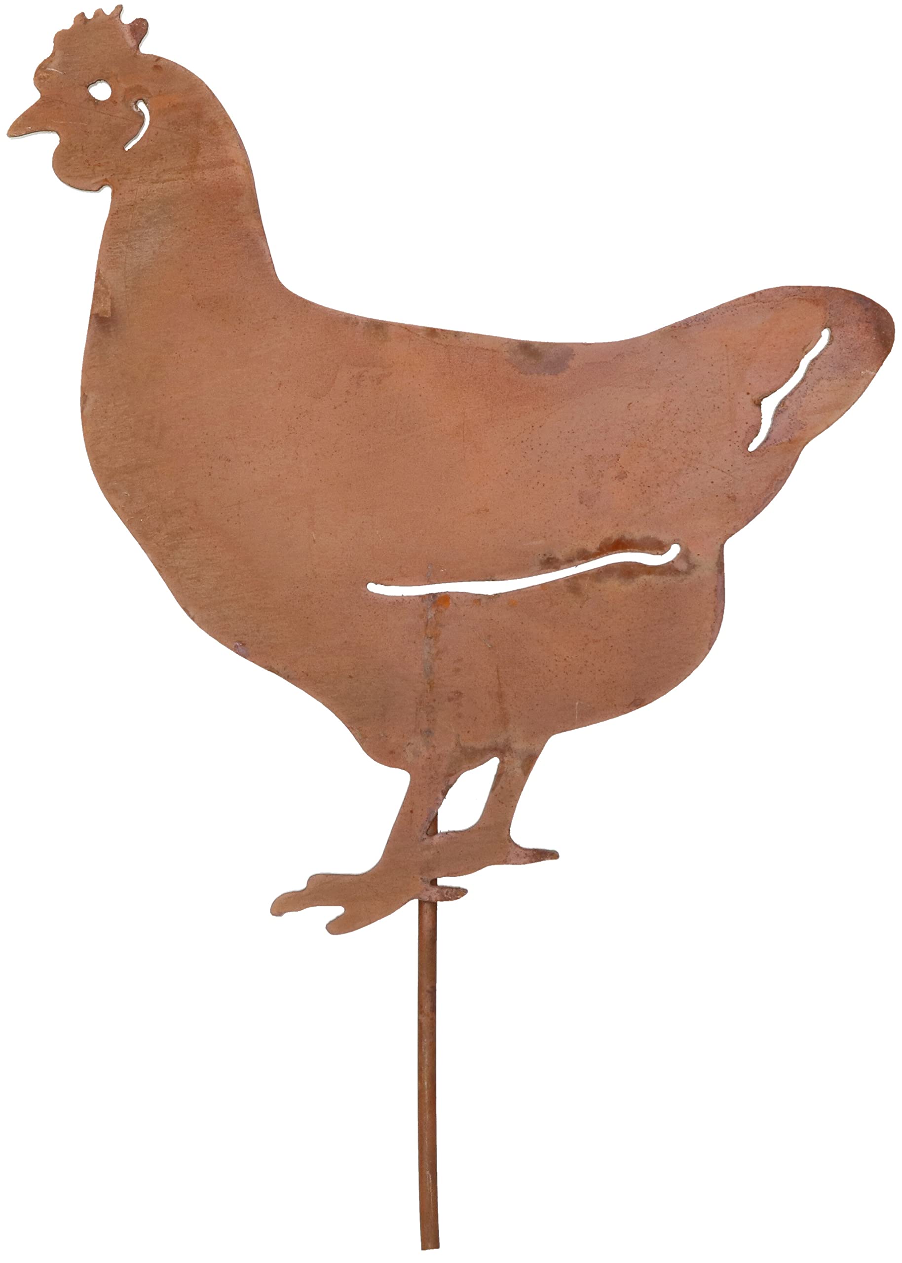 KOTARBAU® Decoración de jardín de Metal Oxidado, Gallo, gallina, Pollitos para Clavar en Tierra, Figuras Decorativas, Efecto Oxidado, Animales de decoración, Estatuas