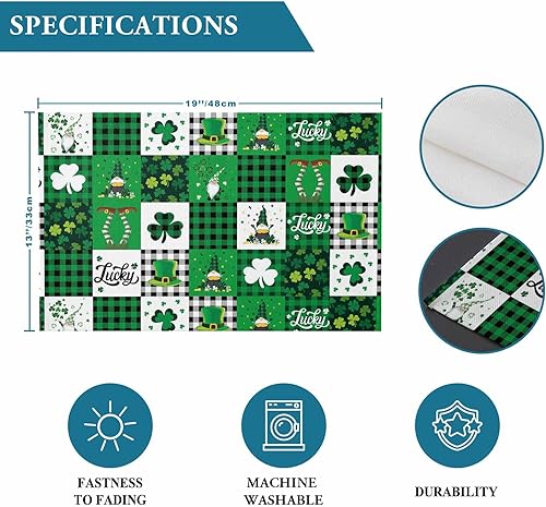 Vista 137 de Juego de 6 manteles individuales rojos para el día de San Valentín, diseño de corazón de San Valentín, resistentes al calor, lavables, manteles
