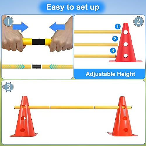 Miniatura 3 de Conos de entrenamiento de fútbol, conos de fútbol de agilidad, para interiores y exteriores y eventos festivos, conos de agilidad con 5 bastones de