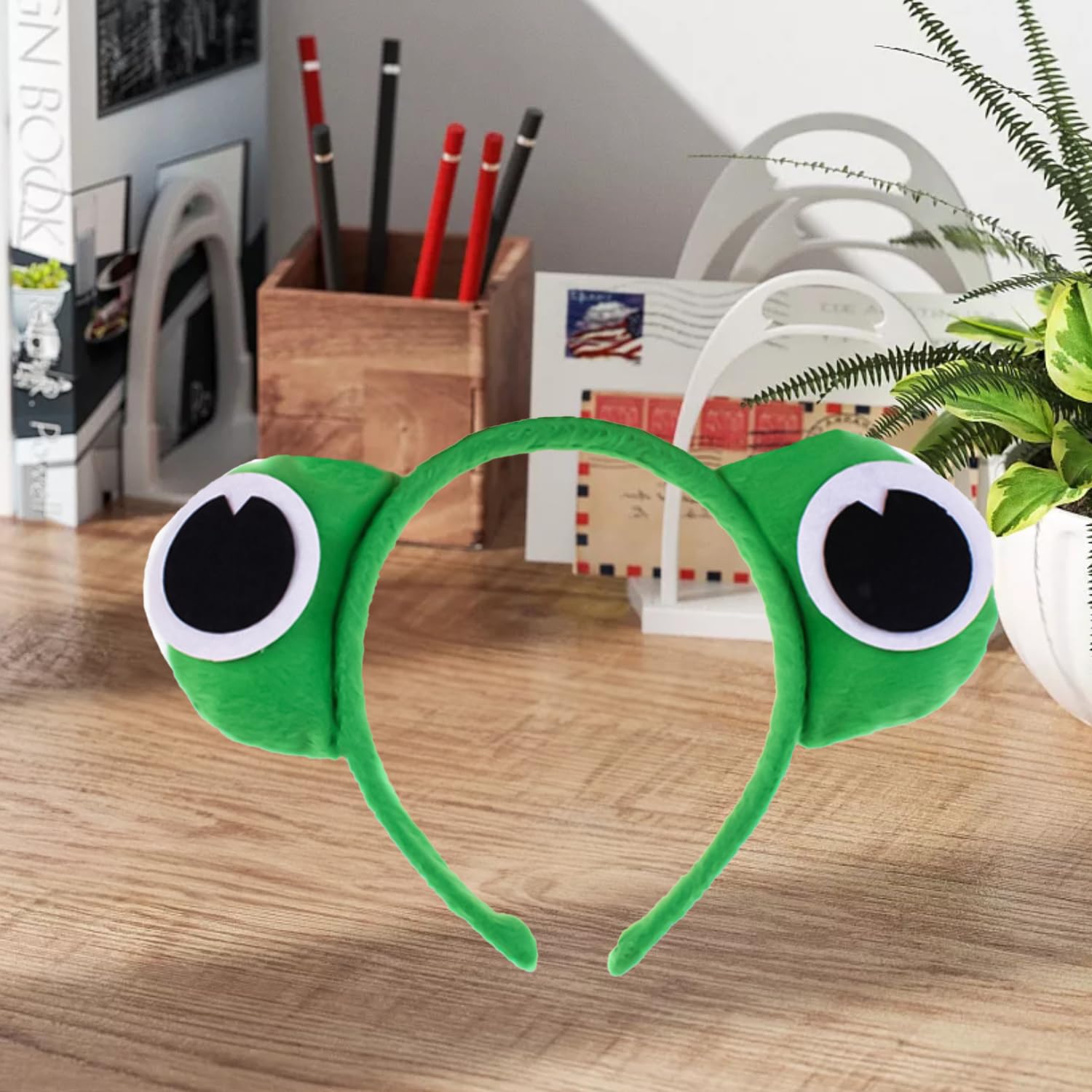 DVOFU 2Pieces Frog Eyes Alice Hair Band Plush Animal Hair Hoops Cute Halloween Hair Accessories Masquerade Supplies for Women Cosplay Themed Party Props - Image 2