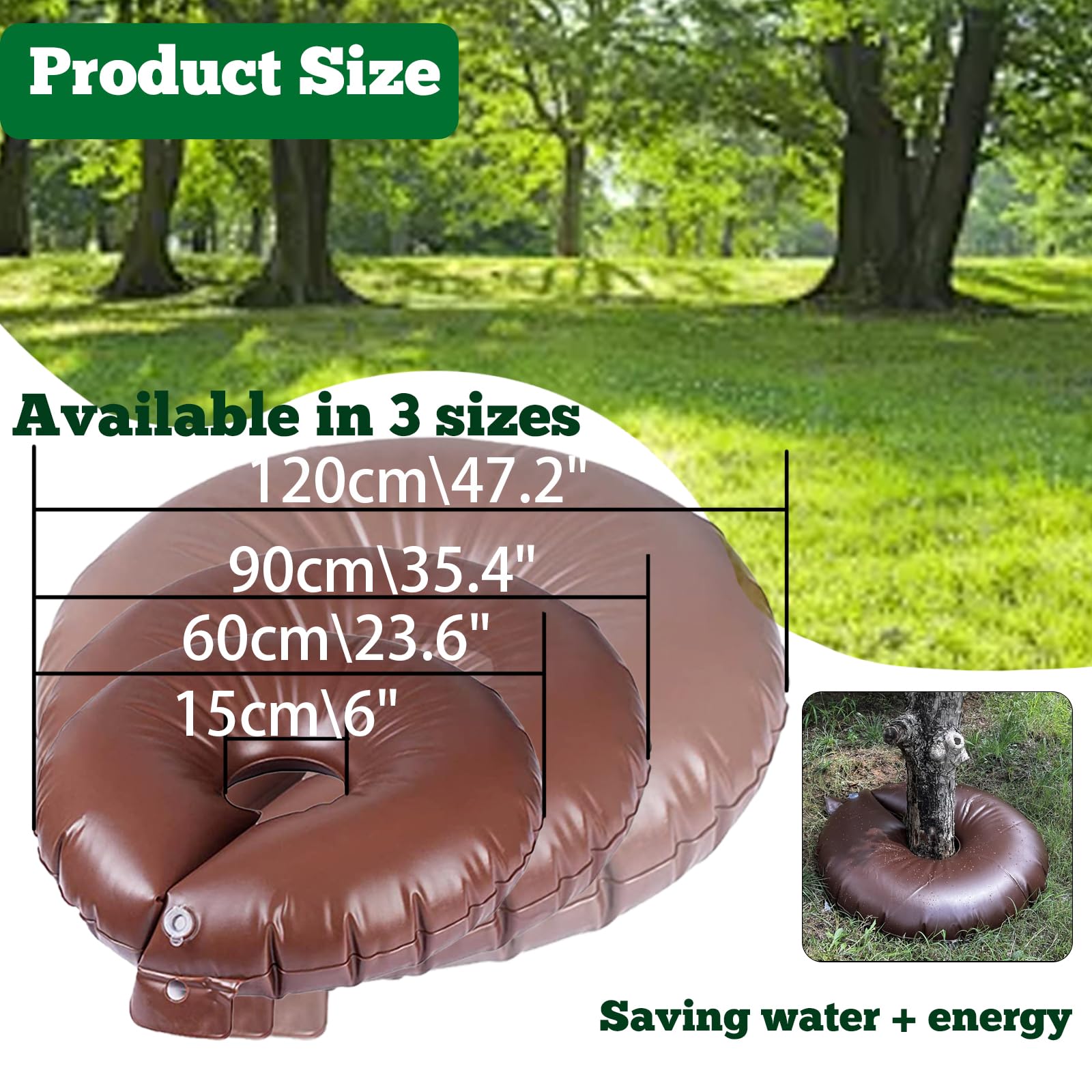 Sac D'arrosage pour Arbres, Pieux D'arrosage des Plantes, Sac D'arrosage pour Arbres, Dispositif D'irrigation Automatique, Sacs pour Arbres pour I'irrigation (90cm(78 L),Green 8 Pieces)