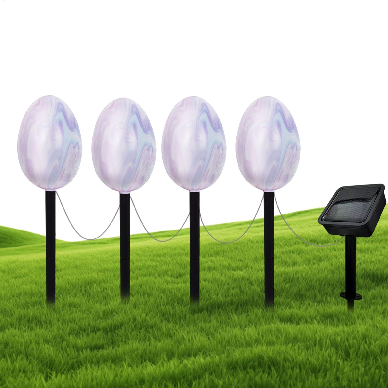 Wielkanocne światła jajeczne, światła wielkanocne Easter Egg Solar Lights | Wodoodporna lampa ścieżka, dekoracje świąteczne, dekoracyjna sztuka na dziedzińcu ogrodowym