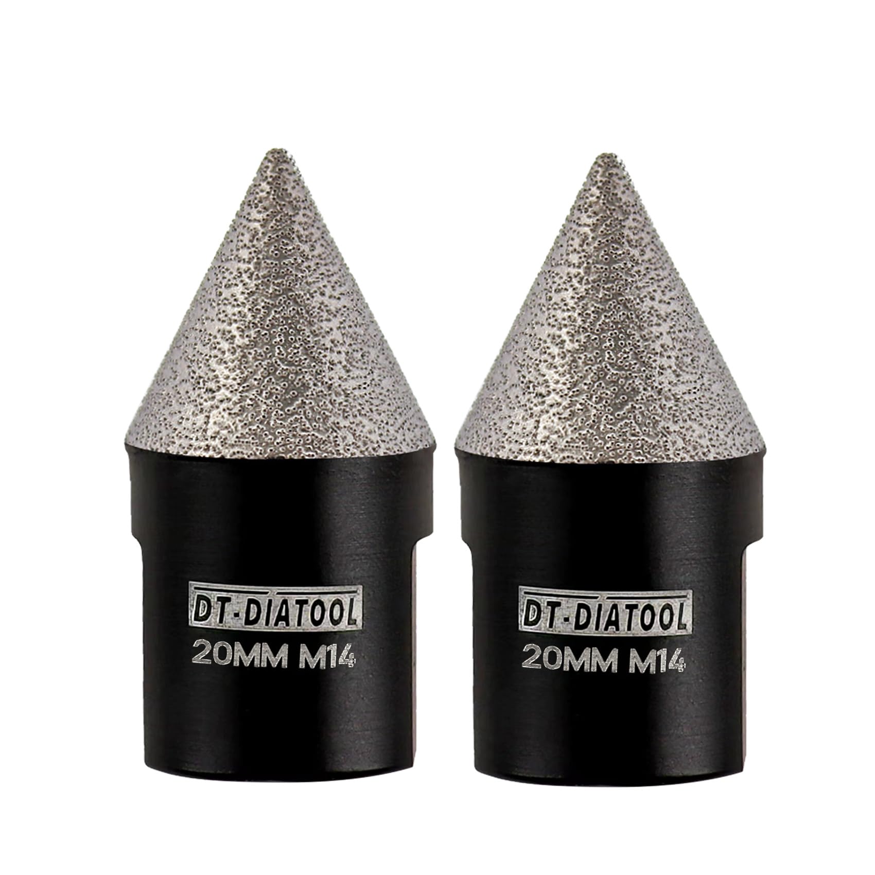 DT-DIATOOL Diamond Beveling Chamfer Bit 20mm for Enlarging Trimming Shaping Existing Holes of Granite Marble Porcelain Tiles Pack of 2