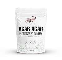 Vista 1 de Hearthy Foods Agar Agar en polvo (4 onzas) Sustituto de gelatina vegano, certificado Halal, Kosher, sin gluten, sin OMG, 100%, sin azúcar, Kosher