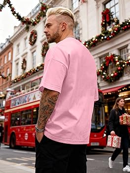 Oversized Graphic Tees Men Vintage Y2K Loose Fit Solid Shirts