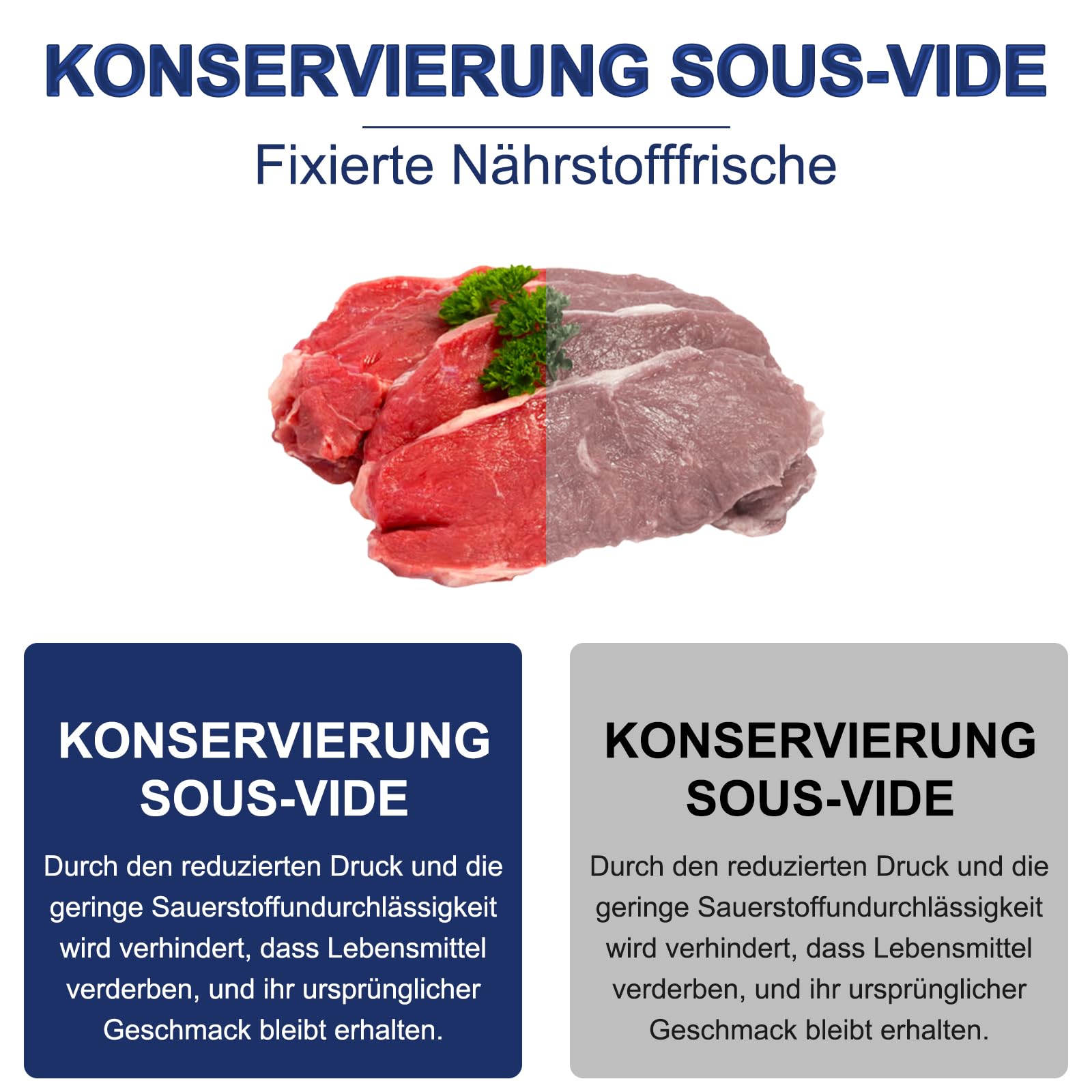 Vakuumiergerät 5 in 1, 50 Vakuumbeutel, Trocken- und Nassversiegelungsmodus