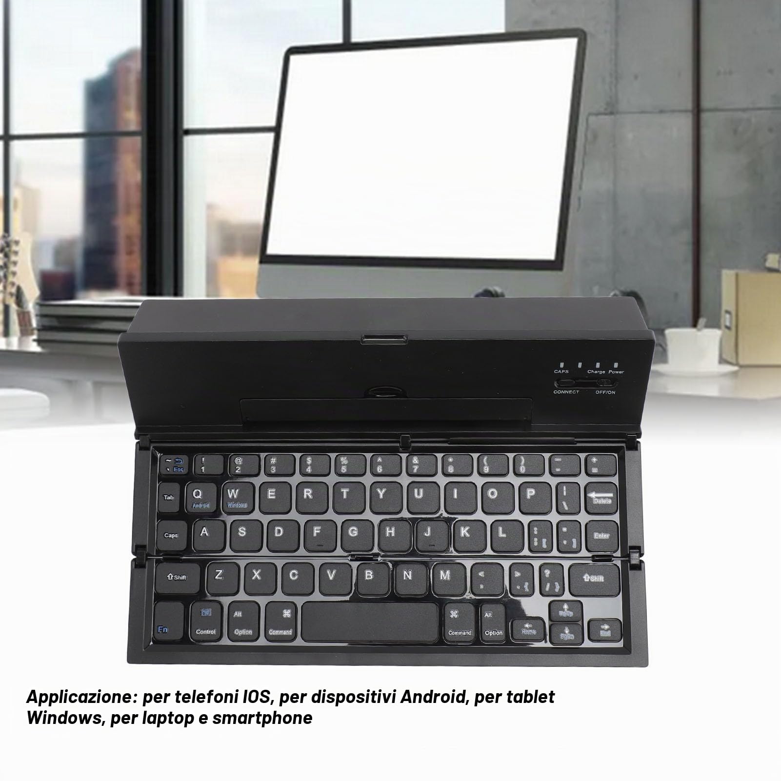 Tastiera Pieghevole Bluetooth da Viaggio, Portatile per Android, Vittorie, iOS Phone 13 12 11X8 7 6, Tab
