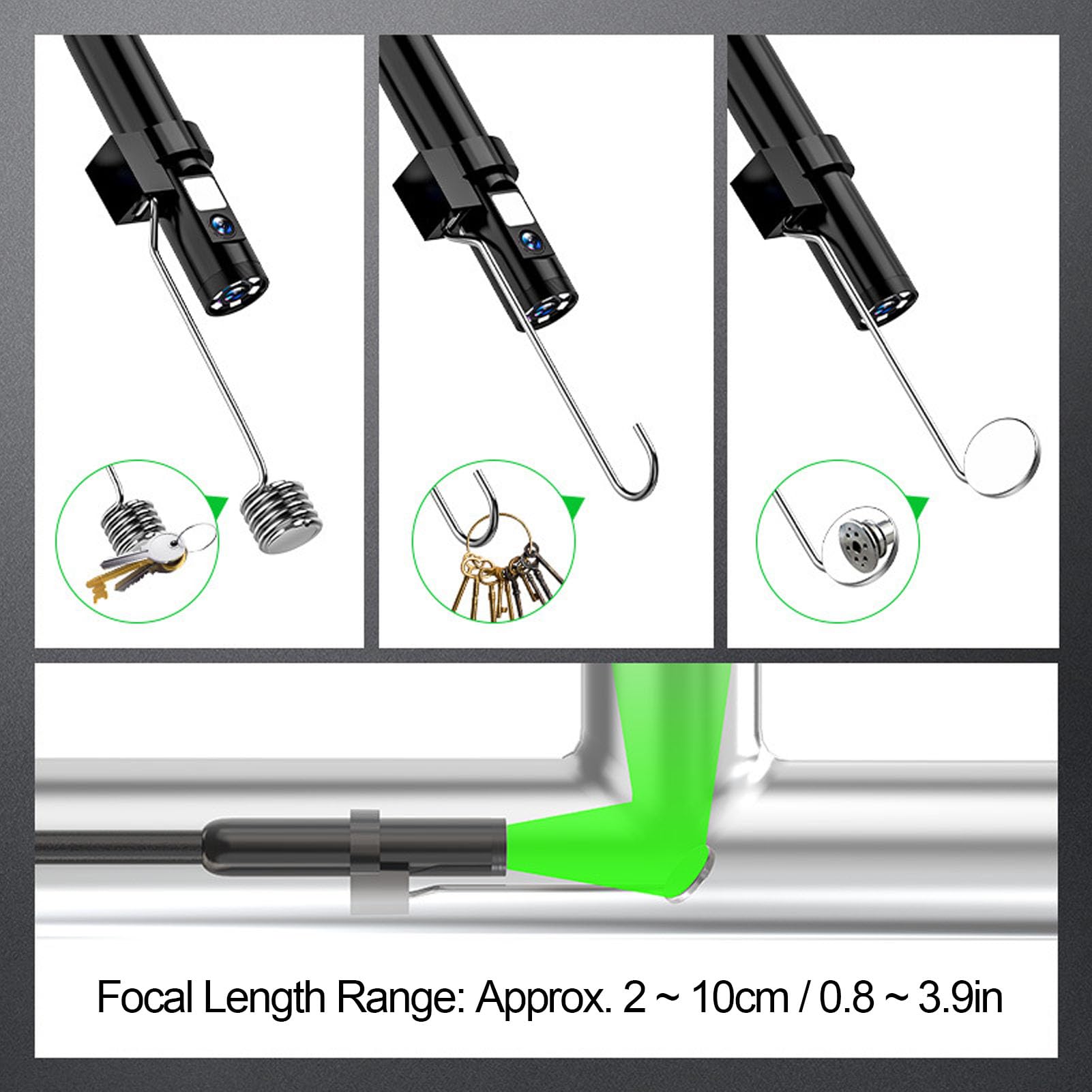 Industrie Endoskopkamera Mit Licht, WiFi Endoskopkamera Inspektionskamera Rohrkamera, 8mm wasserdichte Endoskop Kamera Handheld Endoskopkamera Mit 850mah Wiederaufladbar Batterie Für Heimrohr, Auto