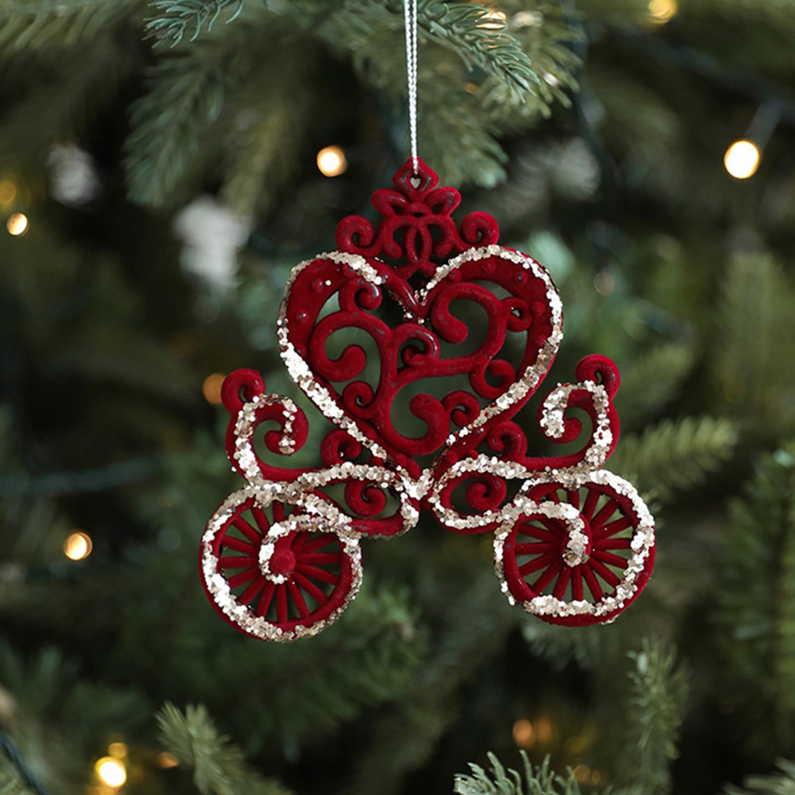 Confezione da 5 ornamenti per albero di Natale affollati a forma di stella, ghirlanda di renne, ciondoli per decorazioni natalizie, accessori fotografici, ciondoli a forma di stella