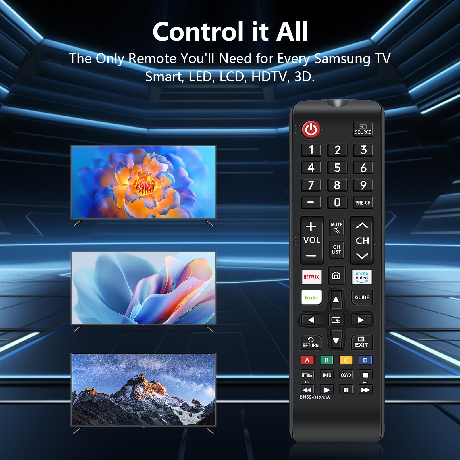 Telecomando di ricambio per tutti i televisori Samsung, telecomando universale per TV FlyCoco LCD, LED, 3D, HDTV, serie Smart TV