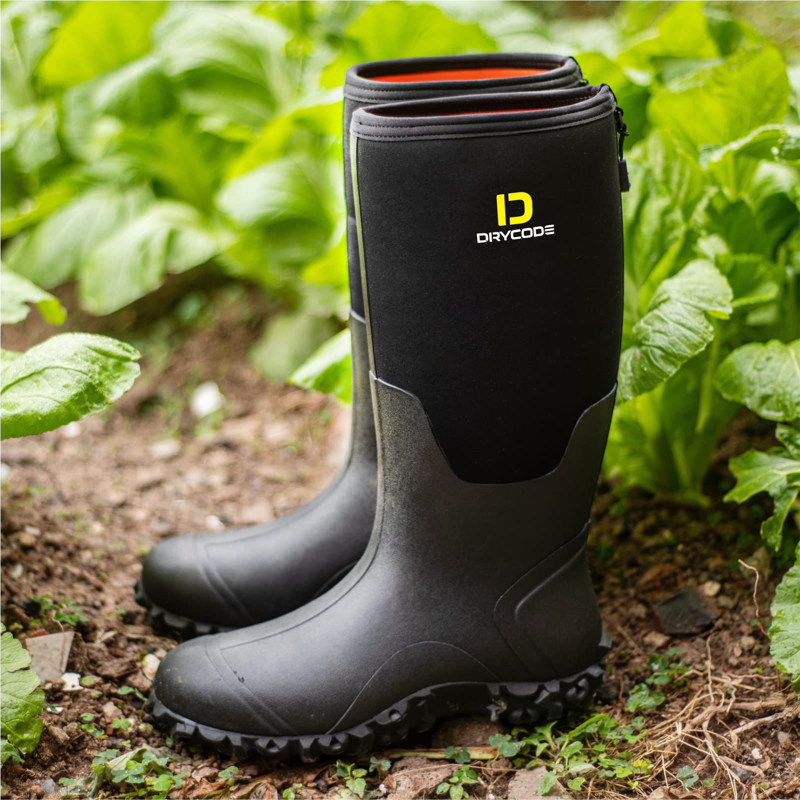 D DRYCODE Work Boots for Men with Steel Shank, Waterproof Rubber Boots, Warm 6mm Neoprene Anti