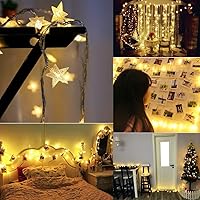 Vista 6 de IRIDESCENT Star String Lights, 16ft/5m 50 LED Plug in String Lights Warm White Fairy Lights for Christmas/Wedding/Party Indoor and Outdoor Decoration