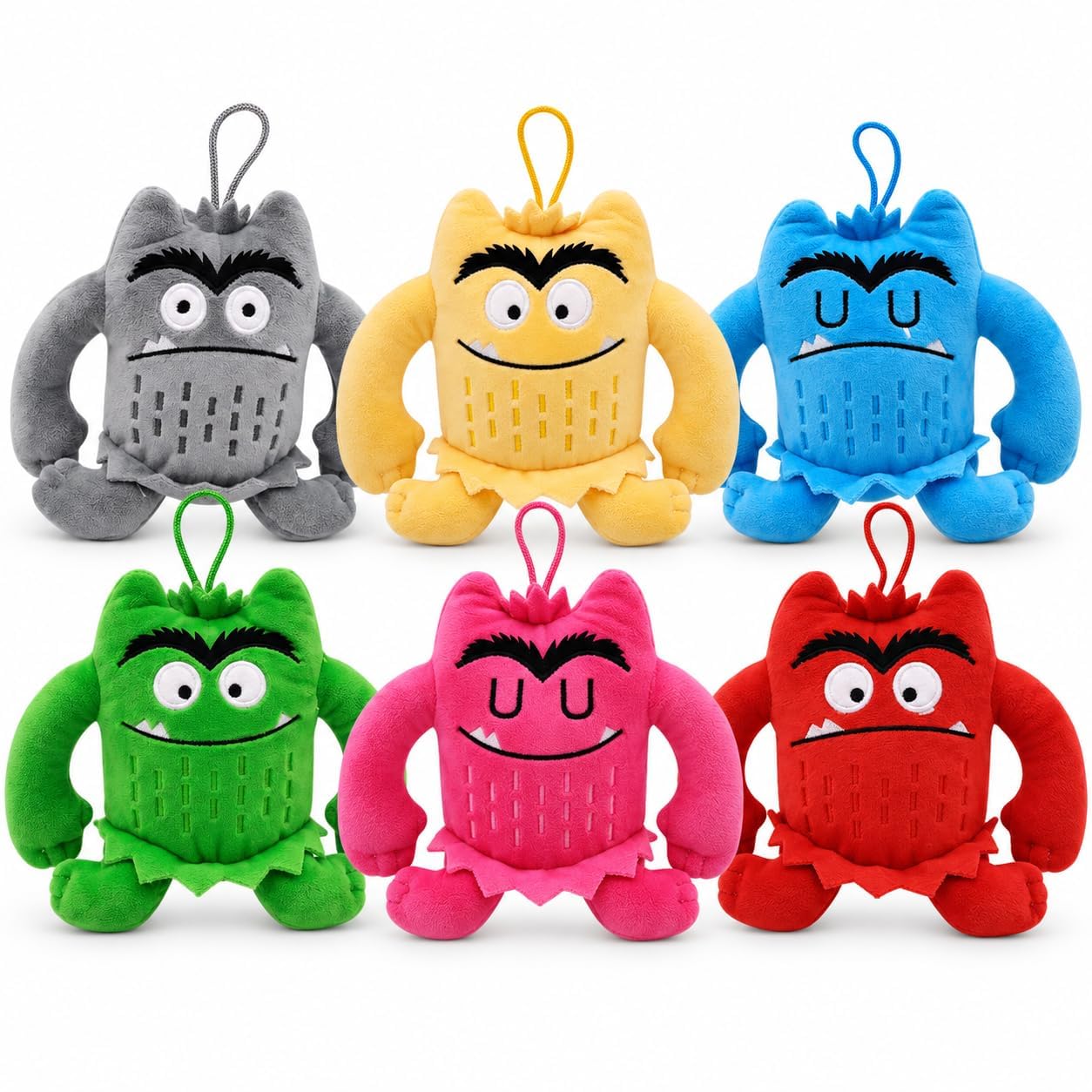 The-Colour Monster Plush Toy Set of 6, Emotion Monster Soft Dolls for Kid