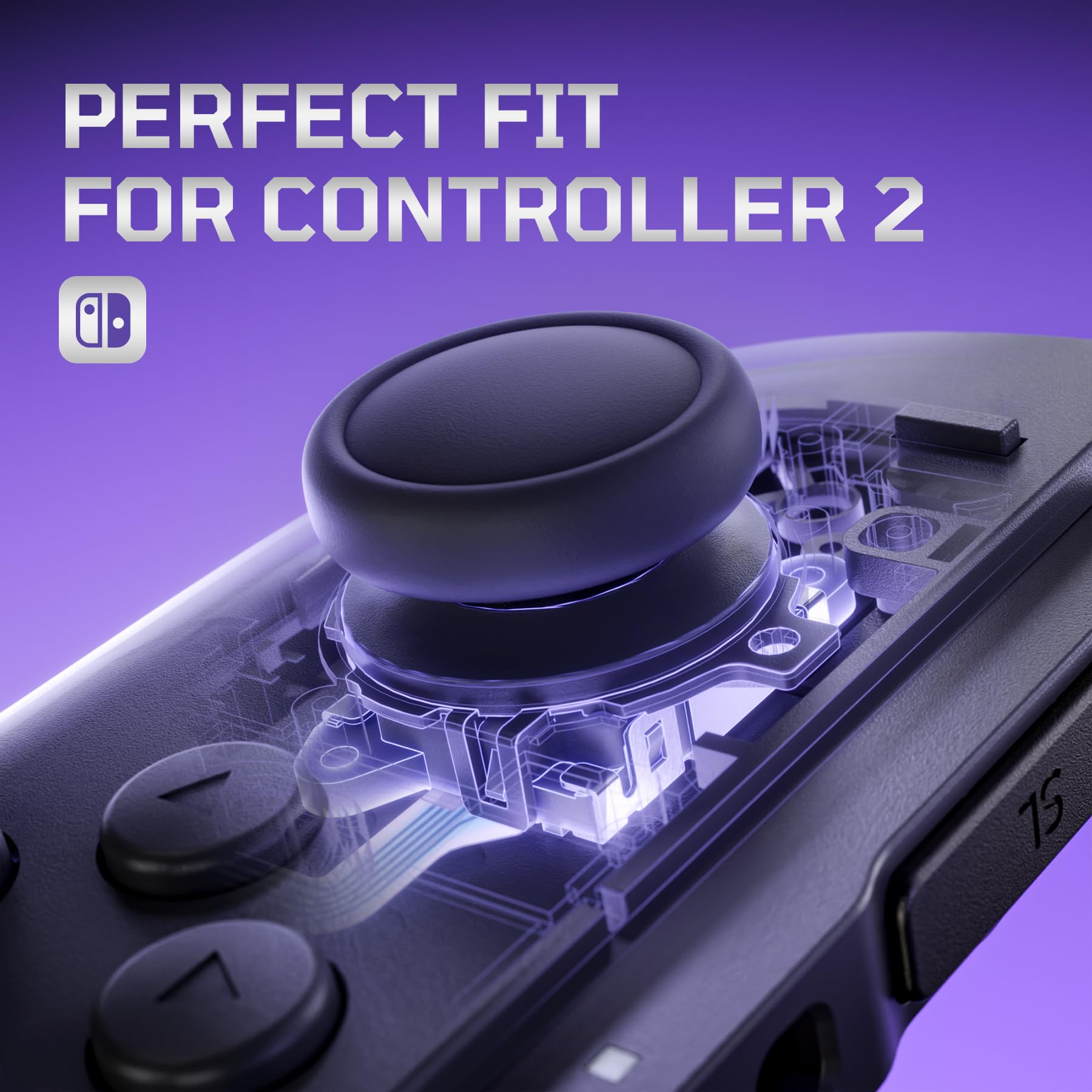 eXtremeRate DIY-Ersatz 3D Joysticks & Grips Stickkappen & Handgelenkschlaufen Shell Reparatur Set für Switch 2 Joycons-Schwarz