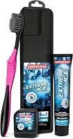 Dentalclean Kit Extreme Ice: Gel Dental 50g Com Flúor + Escova Macia + Fio Dental 20m com Estojo, Rosa