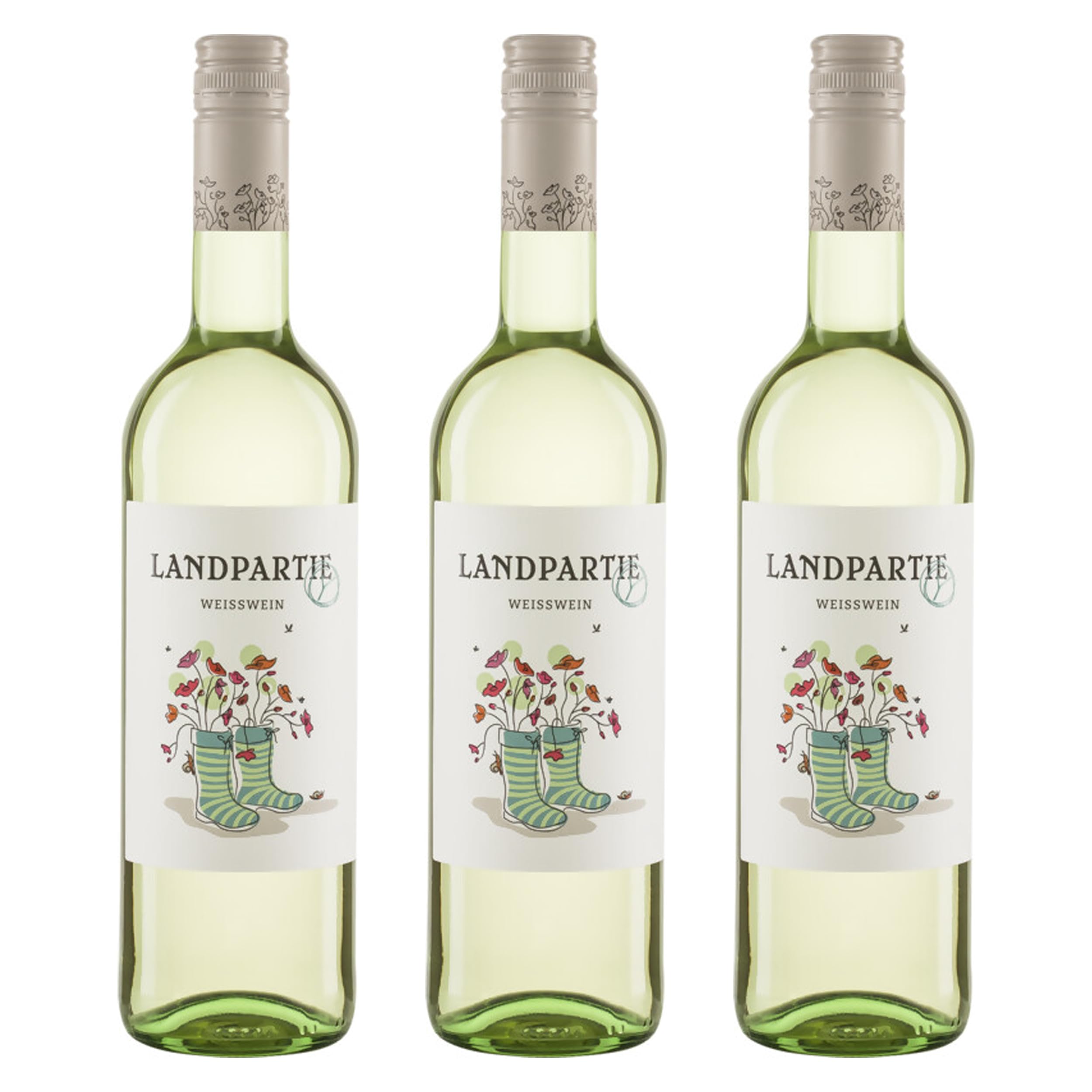 LANDPARTY Weiß Weißwein Halbtrocken Deutschland BIO inkl. FeinWert E-Book (3 x 0.75l)