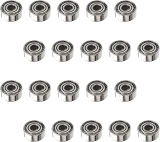 20Pcs 623ZZ Miniature Deep Groove Ball Bearings, Double Sided Metal 3mm x 10mm x4mm, Skateboard Bearings Dustproof for Fitness Equipment Electrical Motors etc