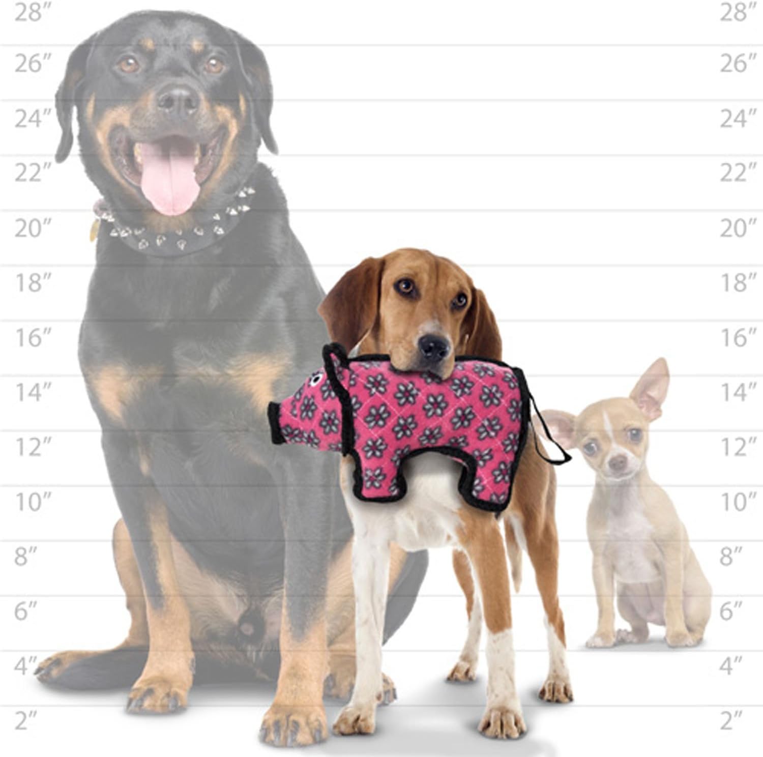 TUFFY - World's Tuffest Soft Dog Toy - Barnyard Pig- Multiple Layers. Made Durable, Strong & Tough. Interactive Play (Tug, Toss & Fetch). Machine Washable & Floats. (Junior)