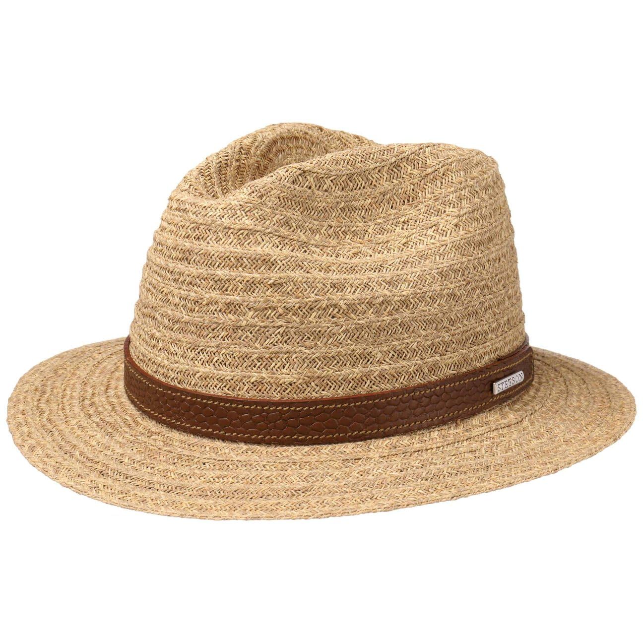 Stetson Barnell Traveller Chapeau de Paille de Raphia Bande en Cuir Homme Printemps Ete