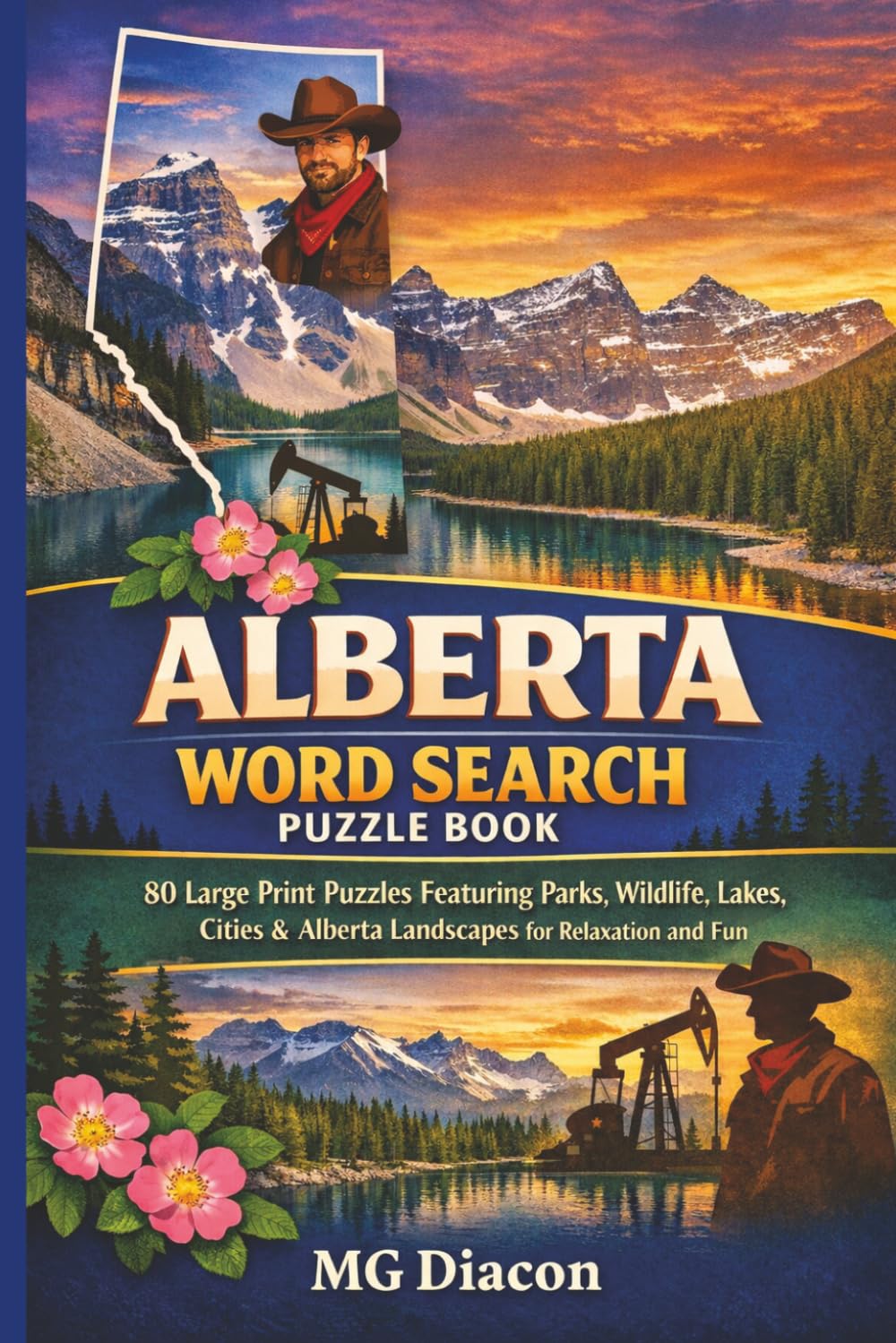 Alberta Word Search Puzzle Book: 80 Large Print Puzzles Featuring Parks, Wildlife, Lakes, Cities & Alberta Landscapes for Relaxation and Fun (Explore Canada Puzzle Series)