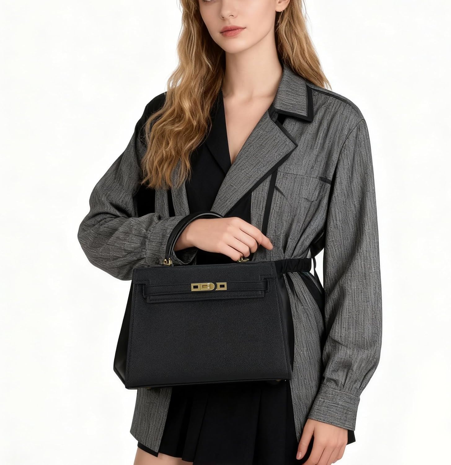 Leather Crossbody and Tote Bag for Women Fashion Luxury Shoulder Bag with Adjustable Strap - Image 3