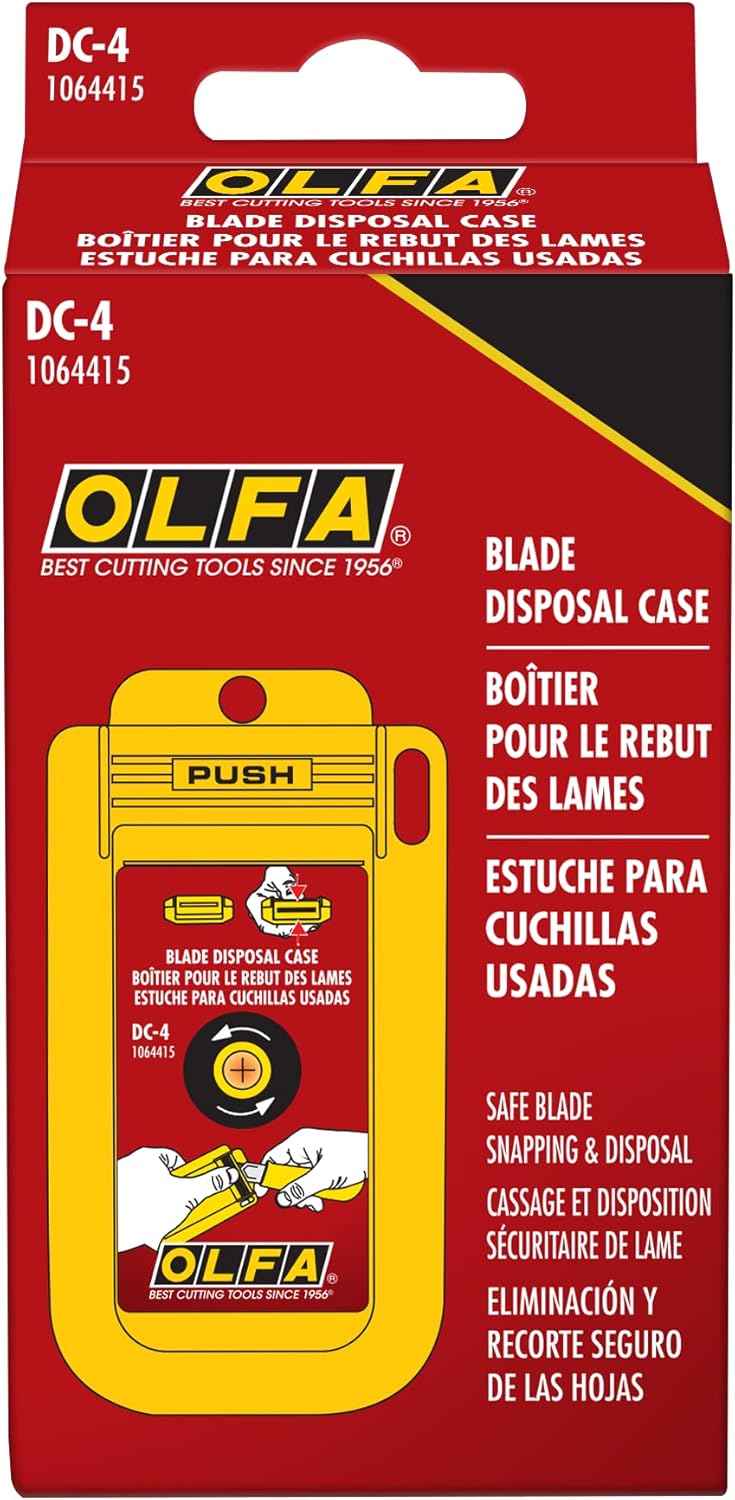 OLFA Mountable Blade Disposal Can (DC-4) - Blade Bank Container w/Mounting Hole Quickly & Safely Disposes & Stores Snap-Off Utility Knife Blades, Perfect for Construction, Warehouses, Work Sites