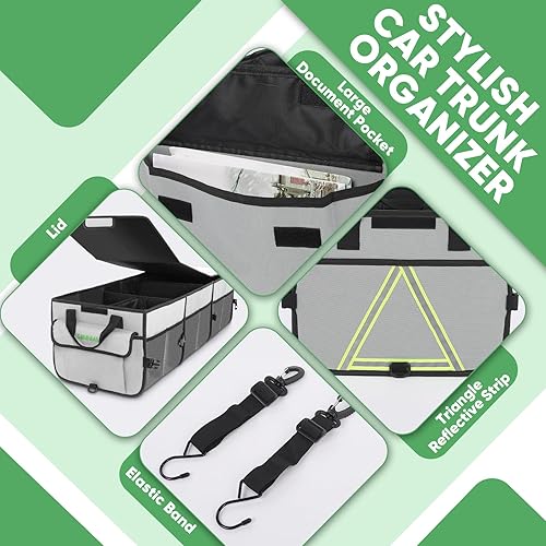 Miniatura 9 de Simniam Organizador de maletero de automóvil con bolsa de comestibles aislada, caja de almacenamiento de alta capacidad de 92 litros, con 4