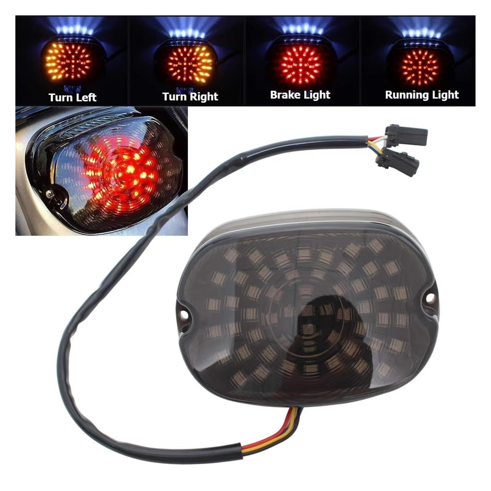 Luz Trasera Freno Motocicleta para Road para Glide para Softail para Fat para Niño Motocicleta Luz Trasera Led Freno Señal De Giro Luces Traseras