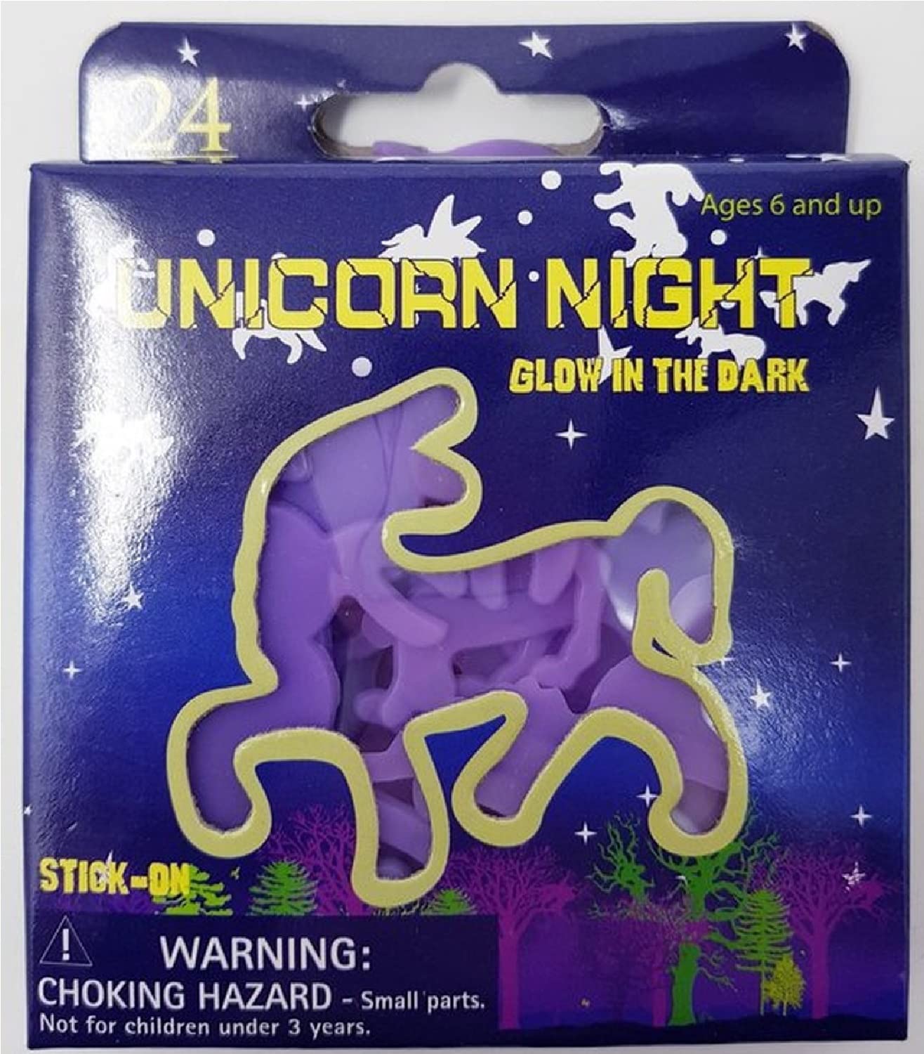 Glow in The Dark Night Stickers Stars Moon Space Fun Ceiling Wall Art Plastic (Unicorn)