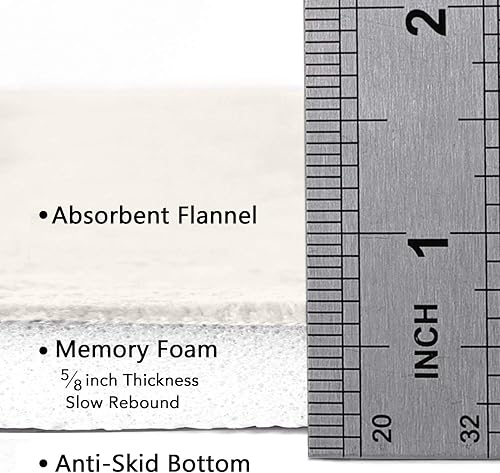 Vista 163 de Flamingo P Tapete de baño de espuma viscoelástica, extra largo, antideslizante, absorbente de agua, grueso, suave, lavable, 47 x 17 pulgadas