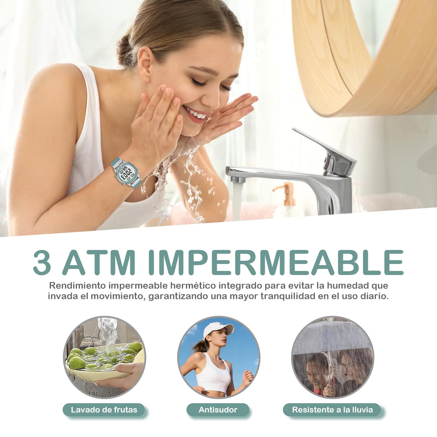 Hearkent Reloj podómetro para Mujer, grabación de calorías y Distancia, Alarma, Cuenta atrás, visualización de la Hora,sin Carga ni aplicación, 2401