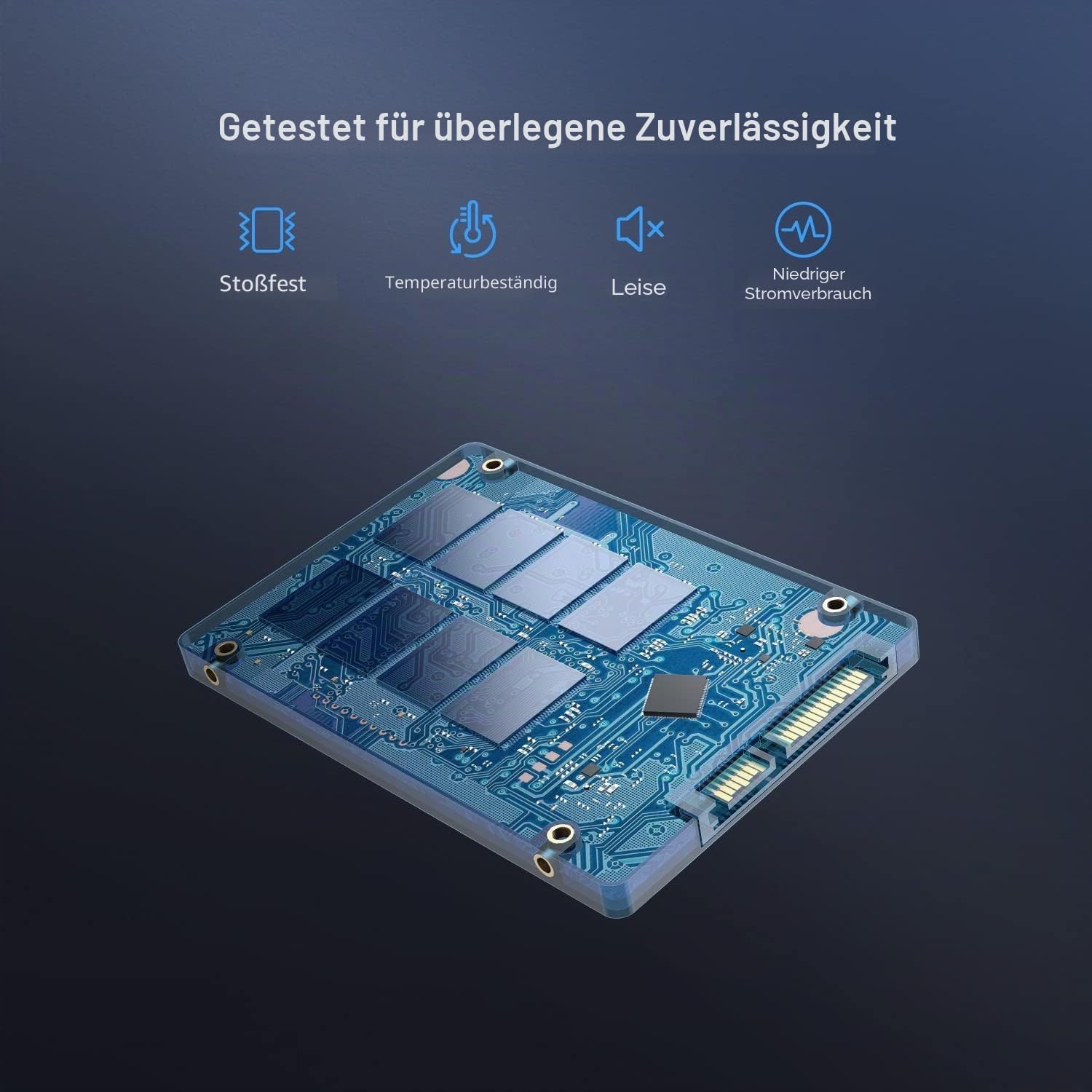 JOIOT Interne SSD 512gb Festplatte SSD SATA III SSD 2.5 Zoll 500 MB/s Lesen 450 MB/s Schreiben Solid State Drive kompatibel mit Desktop/Laptop/PC