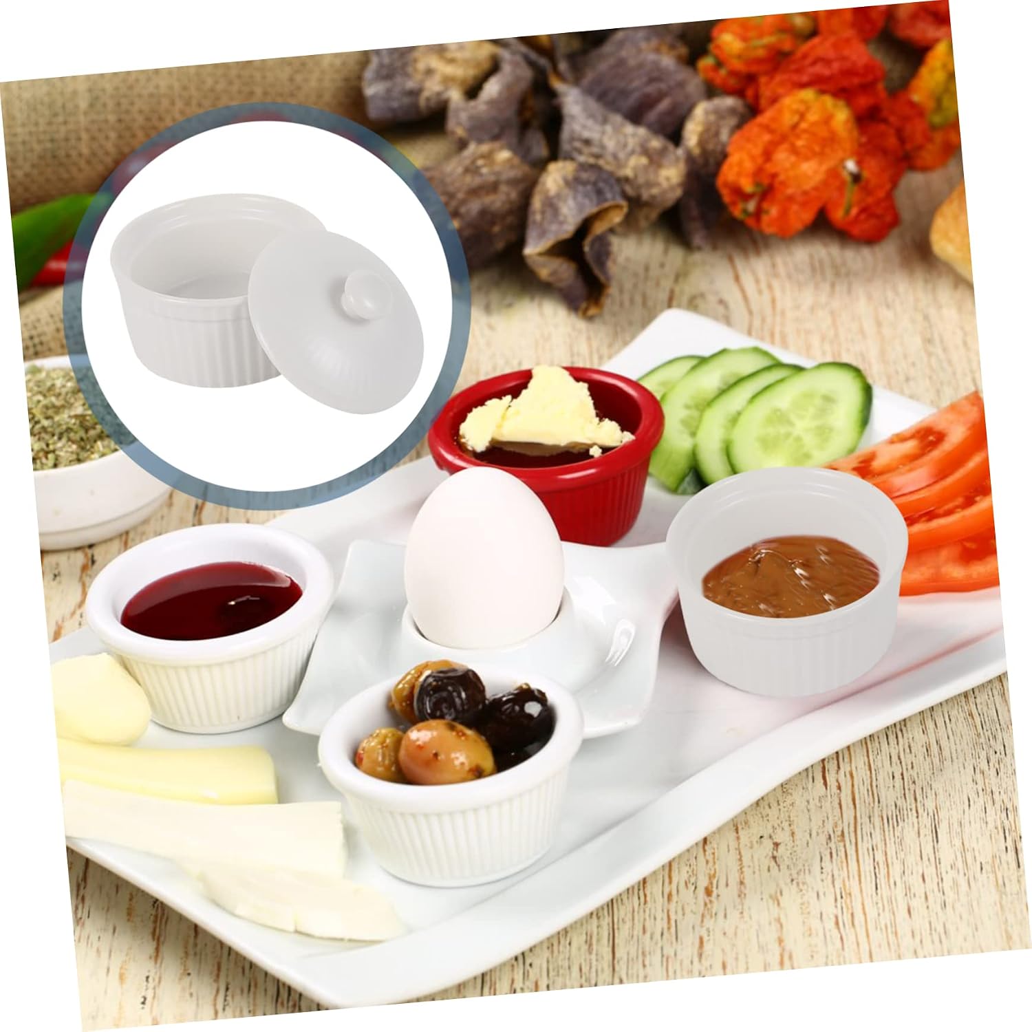 Ceramic Baking Bowl for Oven Household Steamed Egg Pudding Dessert Bowl White Safe for Home Restaurant Use
