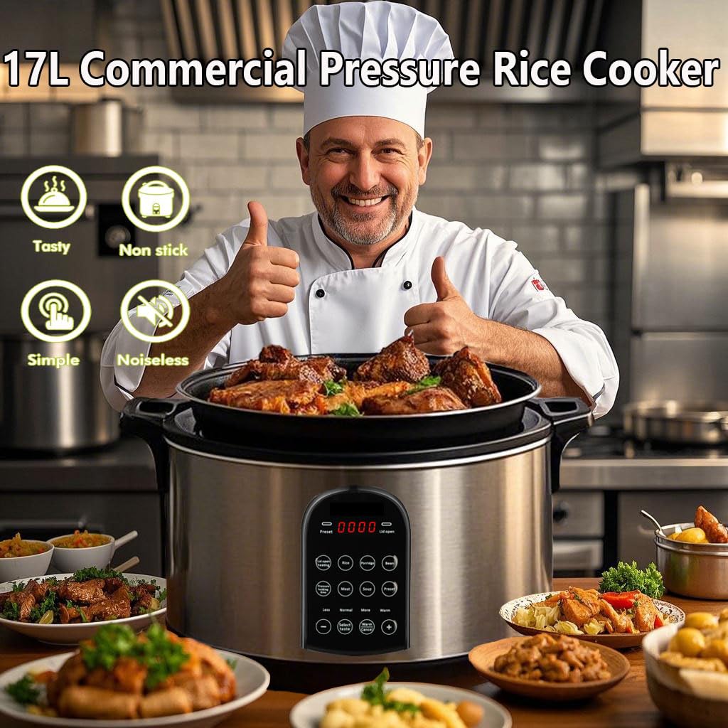 Photo 1 of 17.8QT Commercial Electric Pressure Cooker, 8-in-1 cooking Stainless Steel