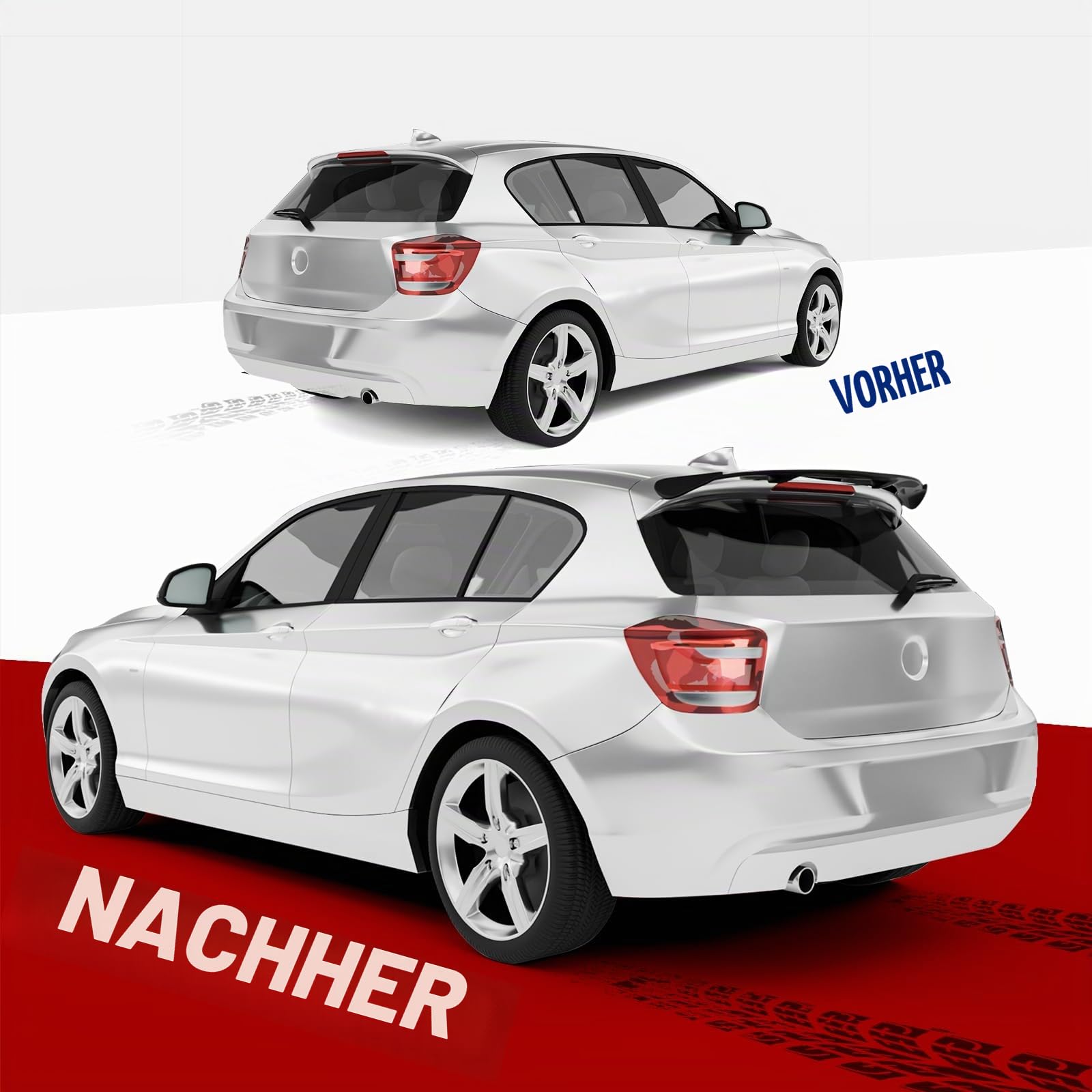 131CM Auto Heckspoiler Kompatibel mit den Meisten Schrägheck/SUV/Kombi,Heckspoiler Universal Auto Schwarz Glanz, Einfache Installation