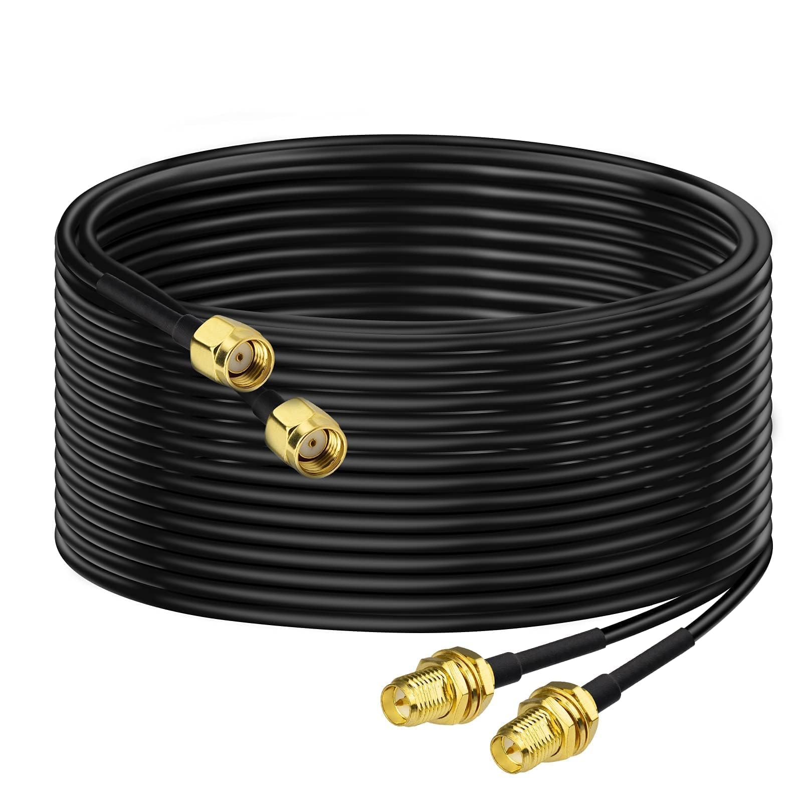 Bingfu Cavo RP-SMA Prolunga Antenna WiFi 5 m (2 Pacchi) Adattatore da RP-SMA Maschio a Femmina RG174 per Telecamera IP Router Adattatore WiFi Scheda di Rete Wireless Mini PCI Express PCIE