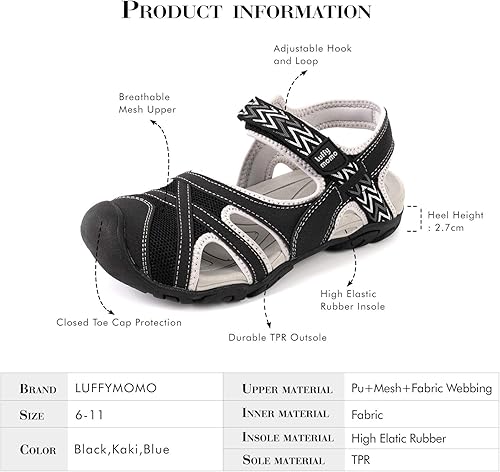 Miniatura 6 de Luffymomo Sandalias de senderismo para mujer al aire libre, deportivas, atléticas, para playa, con puntera cerrada