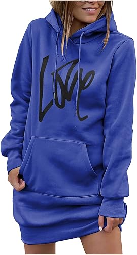 PRETTYGARDEN Sudadera con capucha para mujer, de otoño, a la moda, con cordón, ligera, manga larga, sin botones, vestido con capucha