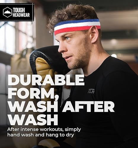 Miniatura 4 de Juego de bandas para el sudor, bandas para el sudor para la cabeza y la muñeca, bandas de tela de rizo para tenis, entrenamiento, deportes,