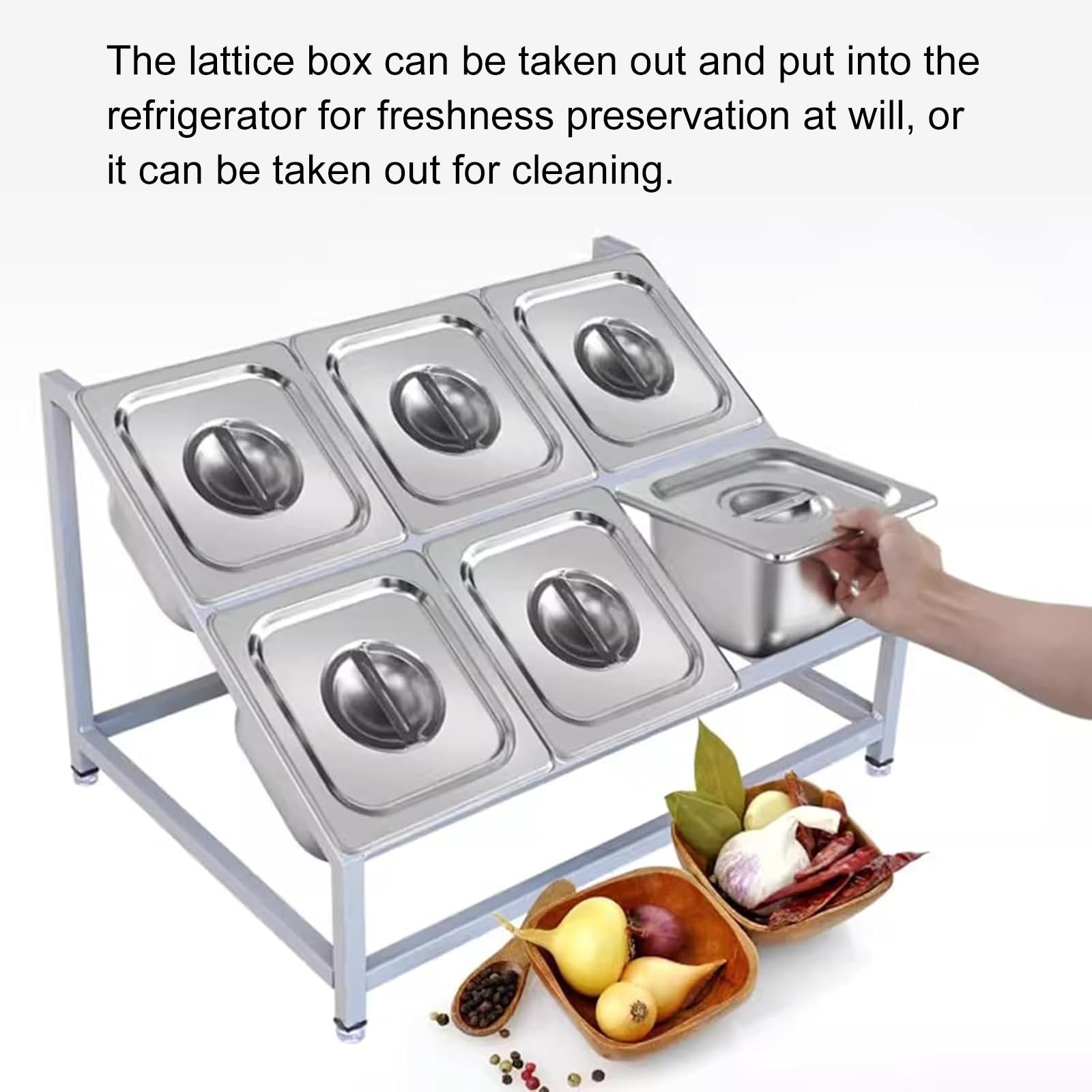 Portaspezie in acciaio inox, dispenser per condimenti con scomparti multipli per caffetterie, ristoranti, tavoli da buffet e dispense alimentari