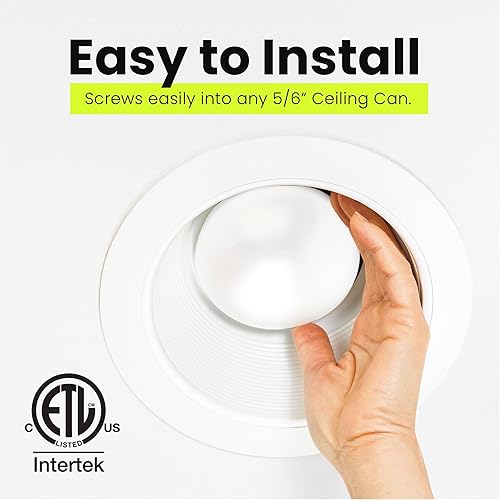 Miniatura 5 de Feit Electric Bombillas LED BR30, equivalente a 65 W, no regulables, vida útil de 10 años, 650 lúmenes, blanco suave de 2700 K, bombillas