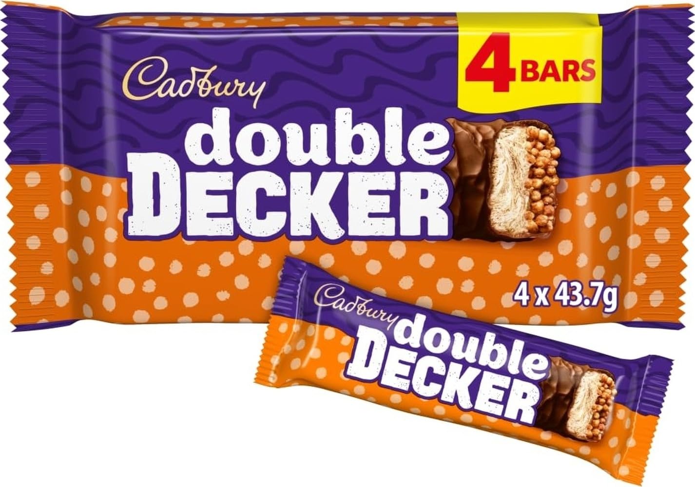Cadbury Double Decker Chocolate Bar Multipack 4x43.7g 174.8g