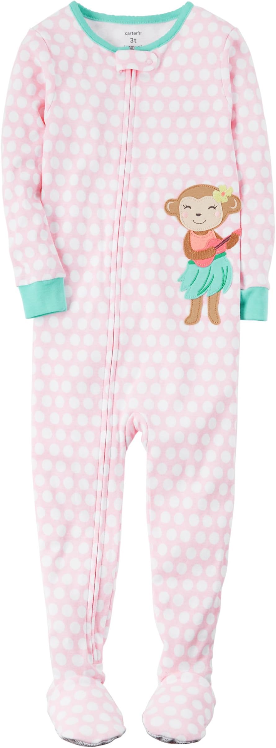 Carter's Baby Girls' 1-Piece Monkey Pajamas 12 Month