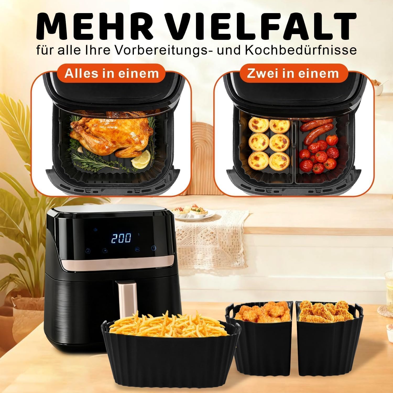 Heißluftfritteuse Zubehör für Russell Hobbs XXL 8L 8,3L Airfryer Zubehör