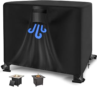 YUZ Fire Pit Cover 30 Square 600D Heavy Duty Waterproof Firepit Covers Outdoor Gas Fireplace Fits for 28 / 30 / 31 inch Fire Pit / Table Cover (30”L x 30”W x 24”H)