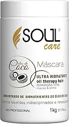 Máscara de Hidratação Óleo para Cabelo de Coco Soul Care Profissional | Cronograma Capilar Pós-Química (1kg)